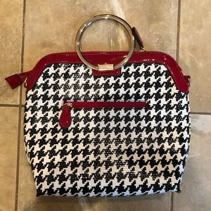 Women’s Black and White Patterned Handbag
